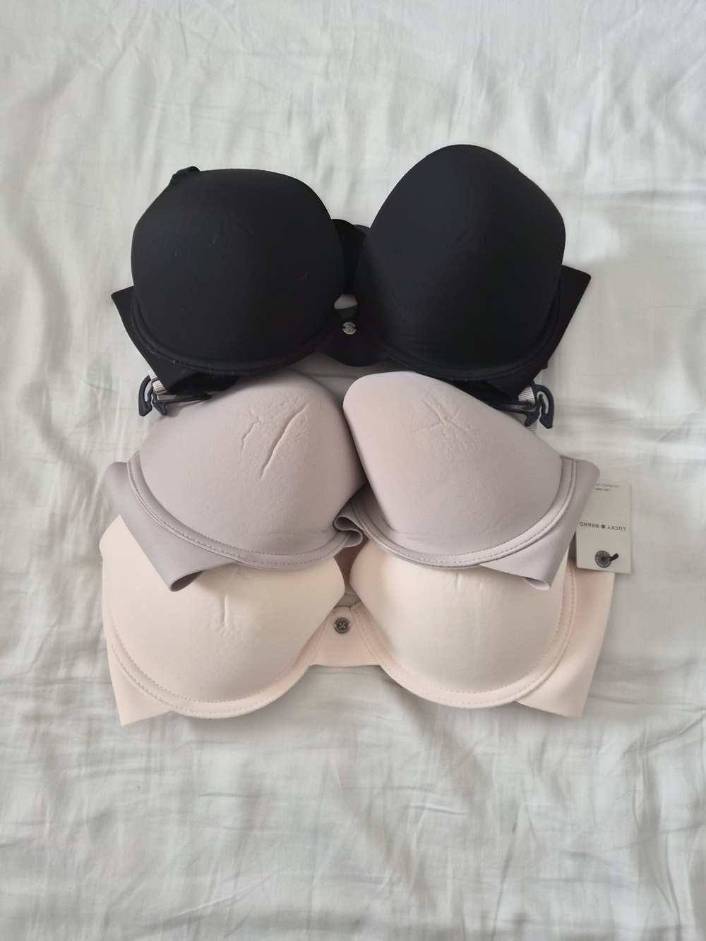Lucky Brand Smooth Convertible T-Shirt Bras - Black, Light Mauve, Blush